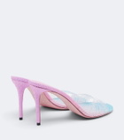 Mach & Mach Crystal Flame embellished PVC mules