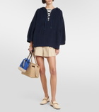 Loro Piana Lace-up cotton hoodie