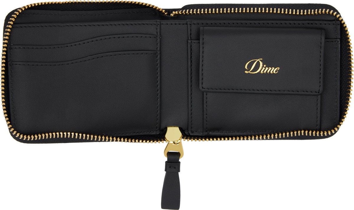 Dime Black Cursive Zip Wallet Dime