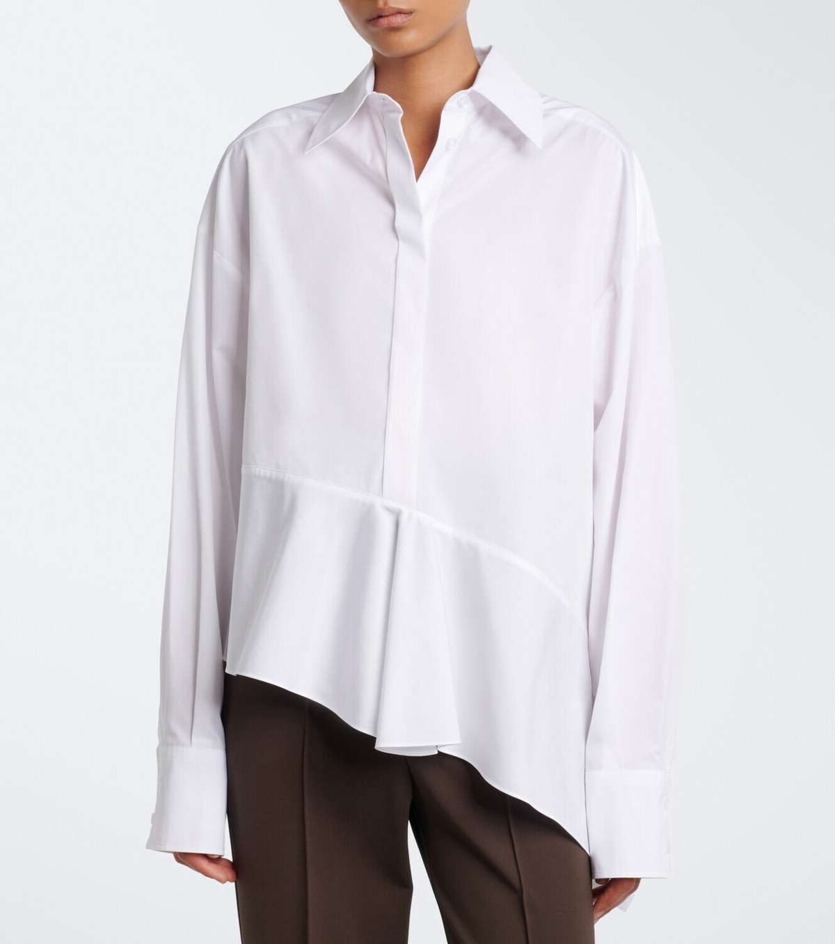 Sportmax Asymmetric cotton poplin shirt