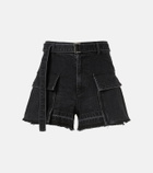Sacai Belted denim shorts