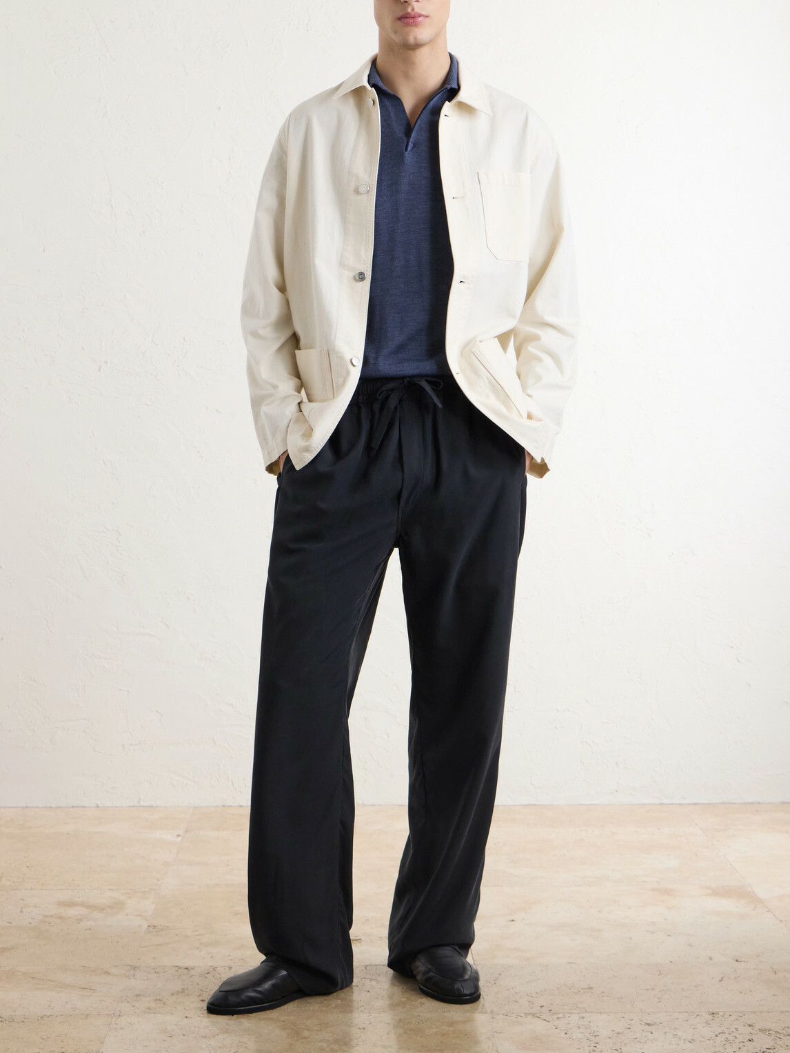 SEASE - Lasca Virgin Wool Polo Sweater - Blue