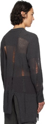 YOHJI YAMAMOTO Gray 5G Randome Damage Processed Sweater