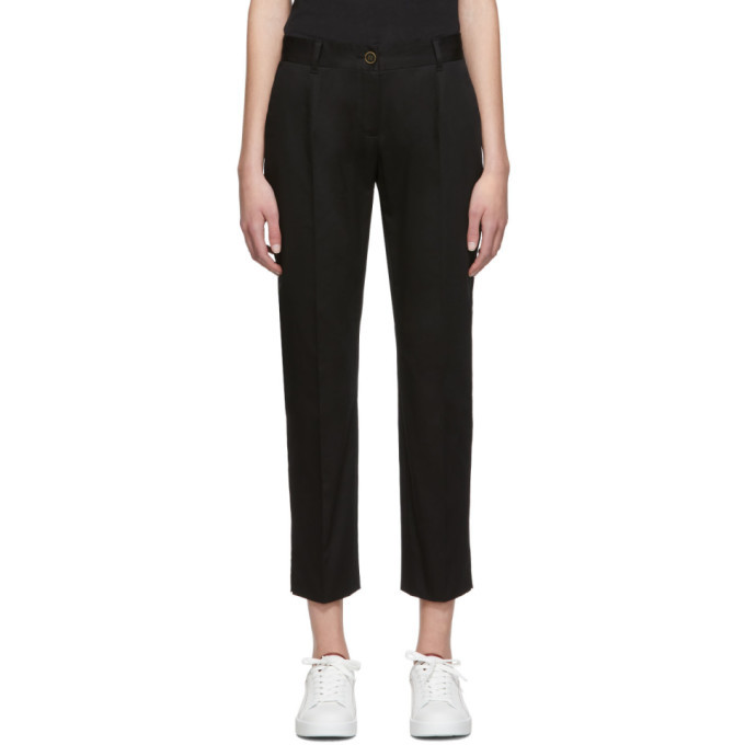 Black Gabardine Trousers with Belt