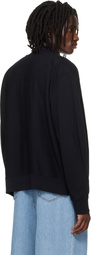 Givenchy Black Couture Seam Fleece Embroidered Cardigan