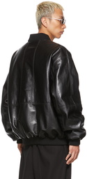 LU'U DAN SSENSE Exclusive Reversible Black Faux-Leather 80's Hong Kong Jacket