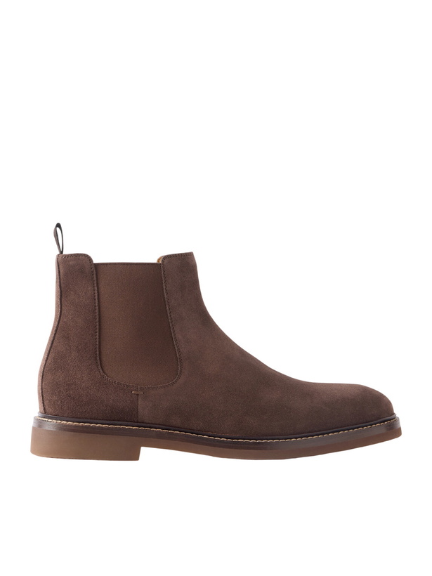 Photo: Brunello Cucinelli - Suede Chelsea Boots - Brown