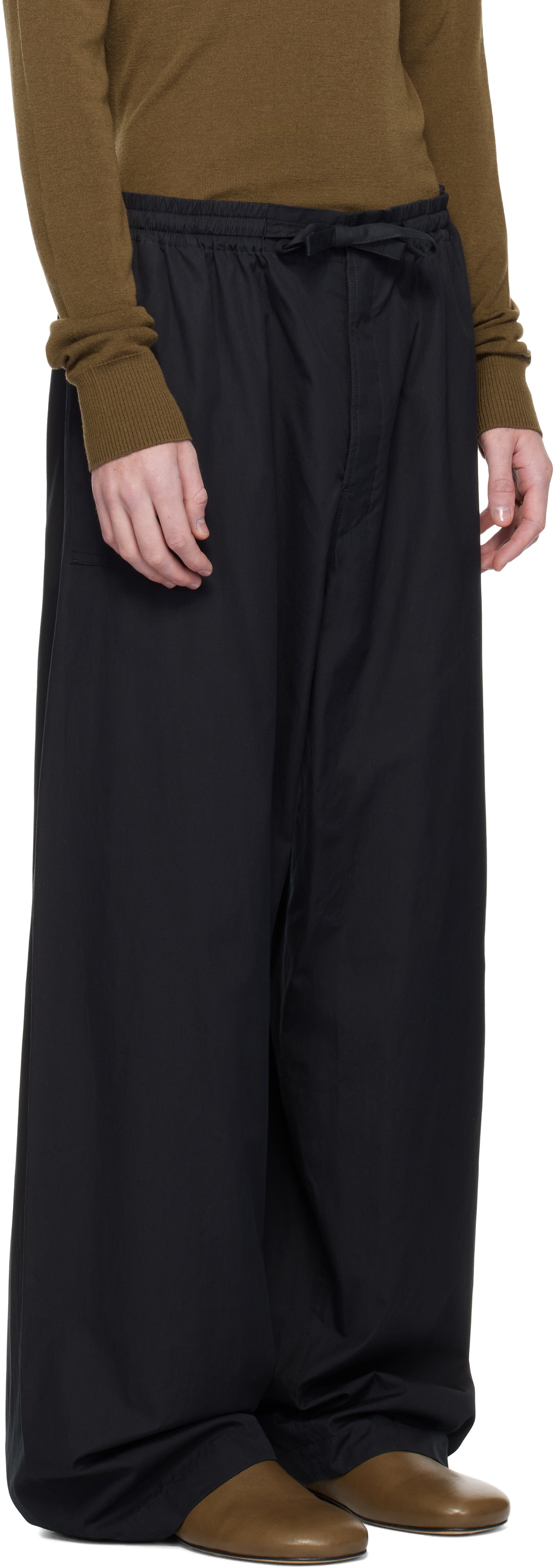 LEMAIRE Black Multi-Topstitch Taekwondo Trousers Lemaire