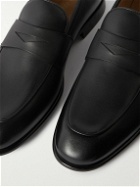 FERRAGAMO - Funes Leather Penny Loafers - Black