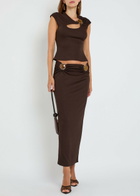 Christopher Esber Cut-out Jersey top Brown