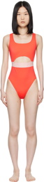 Versace Underwear Orange Greca Border One-Piece Swimsuit