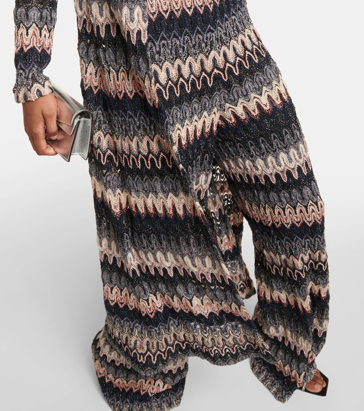 Missoni Zig Zag metallic knit flared pants