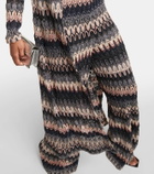 Missoni Zig Zag metallic knit flared pants