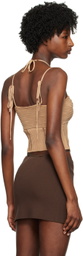 ANDREĀDAMO Beige Cutout Tank Top