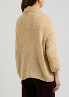 Forte_forte Shawl-collar Linen-blend Cardigan Caramel