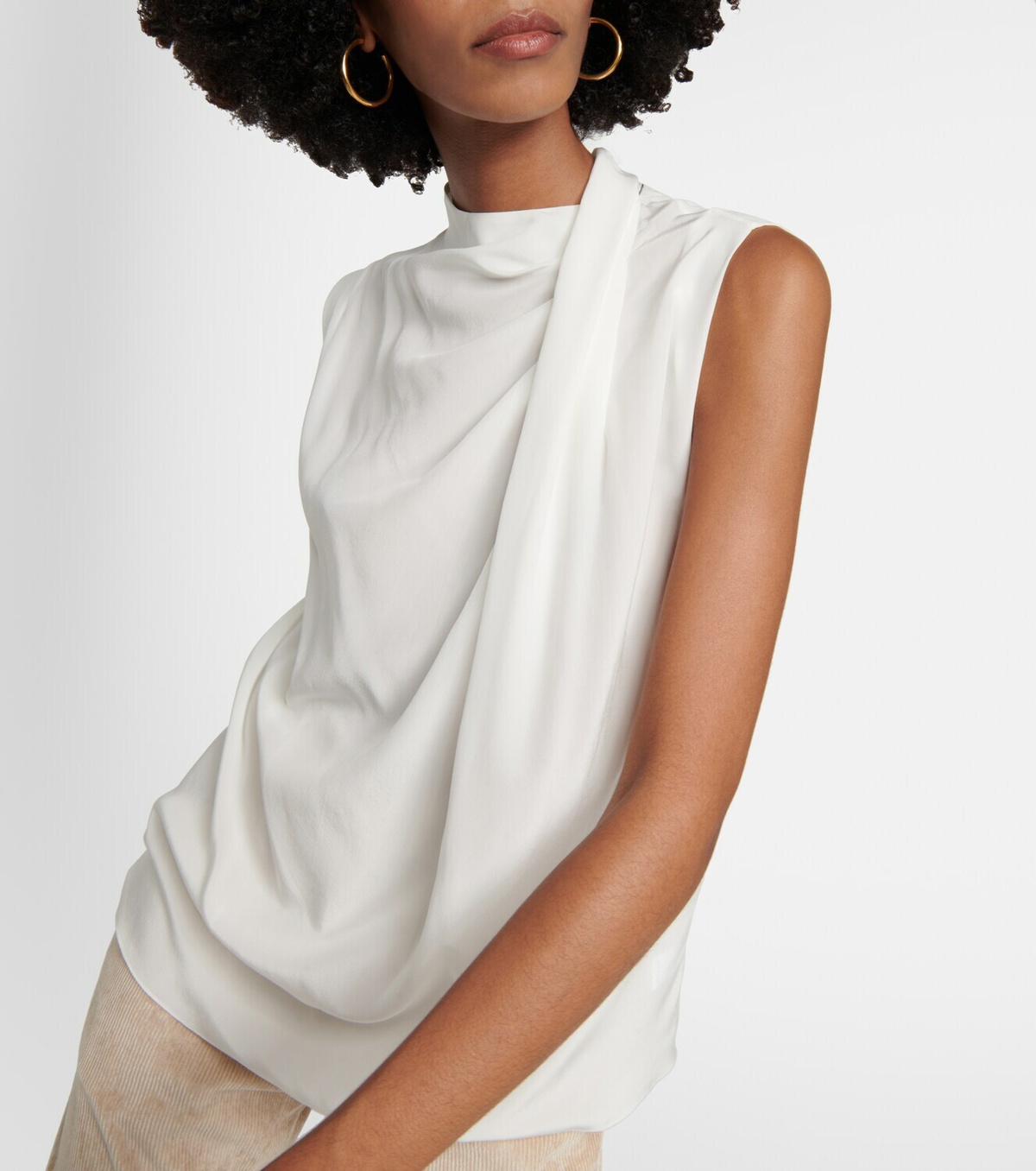 Brunello Cucinelli High-neck silk top