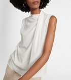 Brunello Cucinelli High-neck silk top