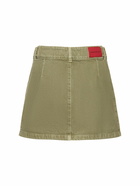 ALESSANDRA RICH - Pleated Denim Mini Skirt W/ Buckle