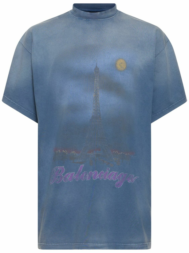 Photo: BALENCIAGA - New Paris Moon Vintage Cotton T-shirt