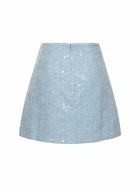 SELF-PORTRAIT - Sequined Bouclé Mini Skirt