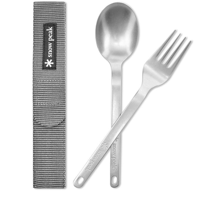 Photo: Snow Peak Men's Fork & Spoon Set in Grey