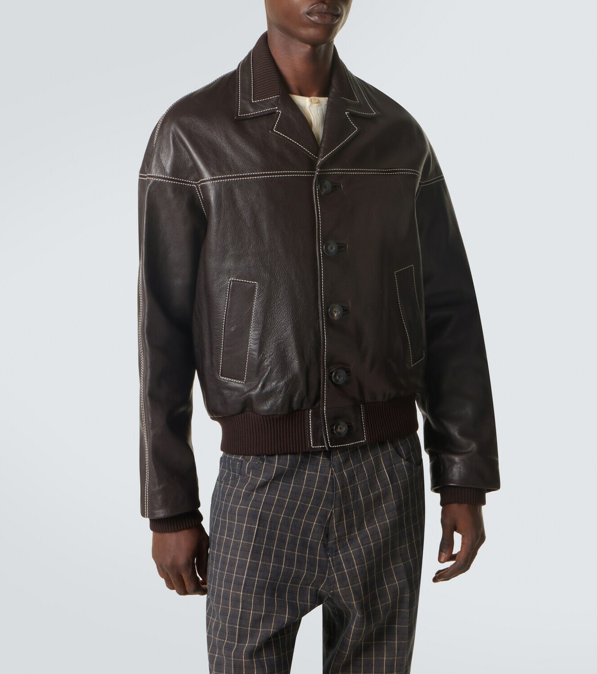 Wales Bonner Time leather jacket