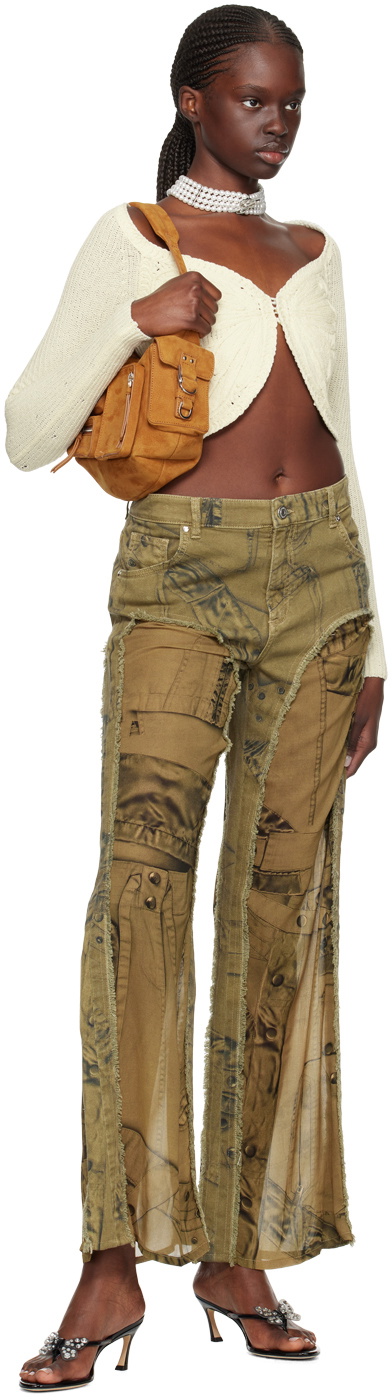 【関税込み】Blumarine カーキ プリント ジーンズ Blumarine Khaki Cinch Jeans Blumarine
