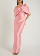 Solace London Davina One-shoulder Faille Gown Light Pink