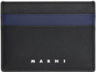 Marni Black & Blue Logo Card Holder