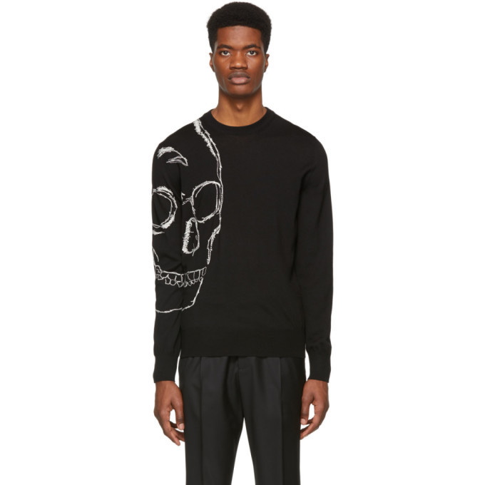 Photo: Alexander McQueen Black and Ivory Skull Sweater