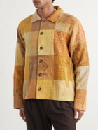 Kartik Research - Vintage Kantha Patchwork Quilted Cotton-Voile Jacket - Yellow