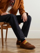 Drake's - Suede Penny Loafers - Brown