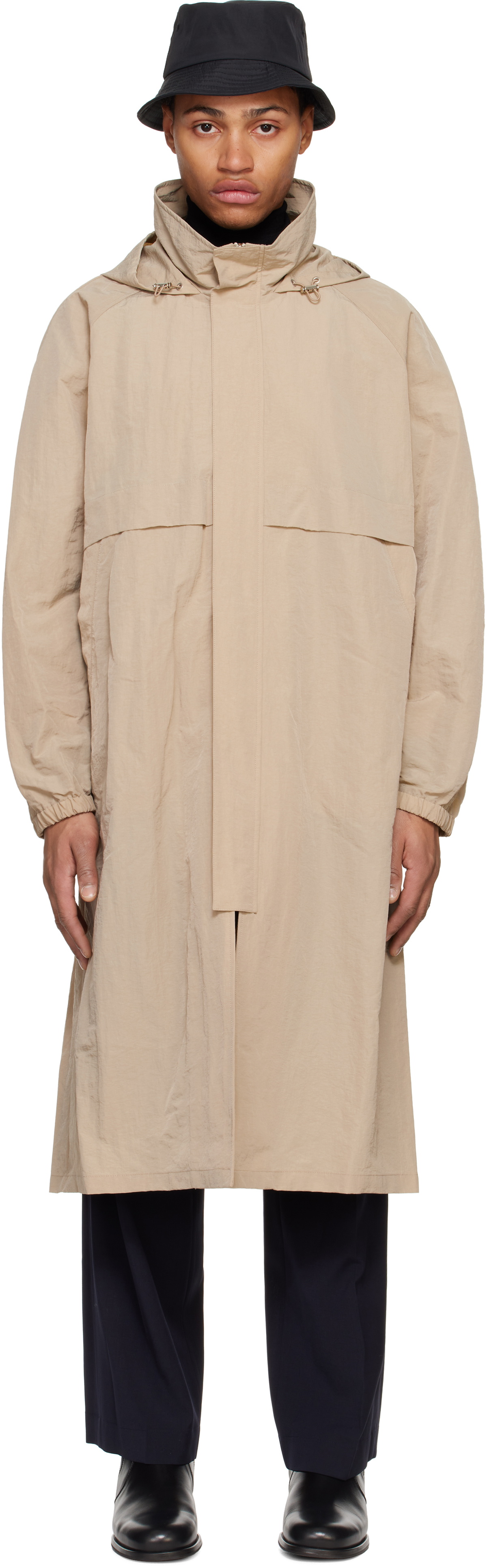 LE17SEPTEMBRE Beige Hooded Paneled Coat