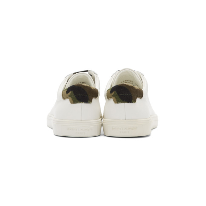 Saint Laurent White and Camo Andy Sneakers Saint Laurent