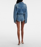 Self-Portrait Embellished denim romper