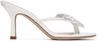 Blumarine White Butterfly Thong Sandals