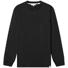 Norse Projects Men's Long Sleeve Johannes Standard Pocket T-Shirt in Black