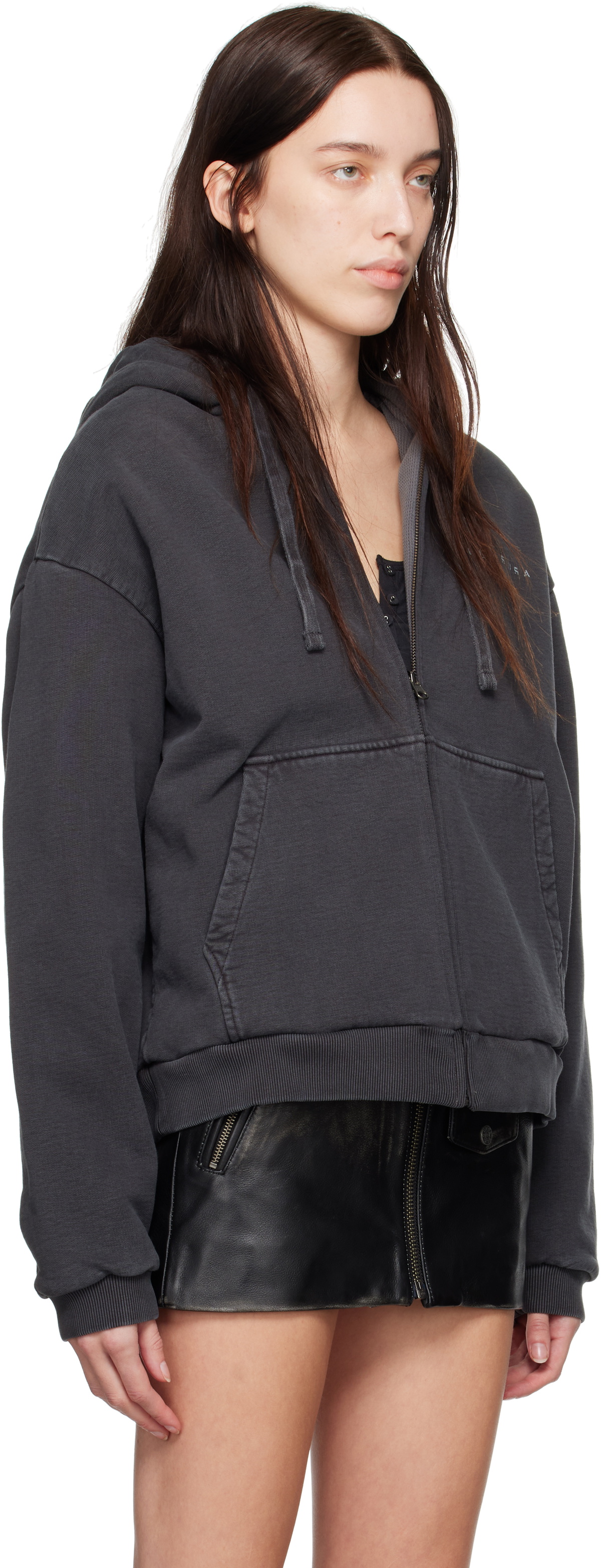 GUESS USA Gray Zip Reversible Hoodie