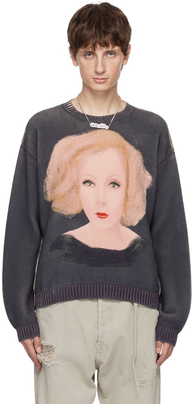 Photo: Acne Studios Black Printed Sweater