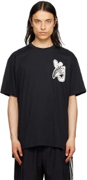 Y-3 Black Brush Graphic T-Shirt