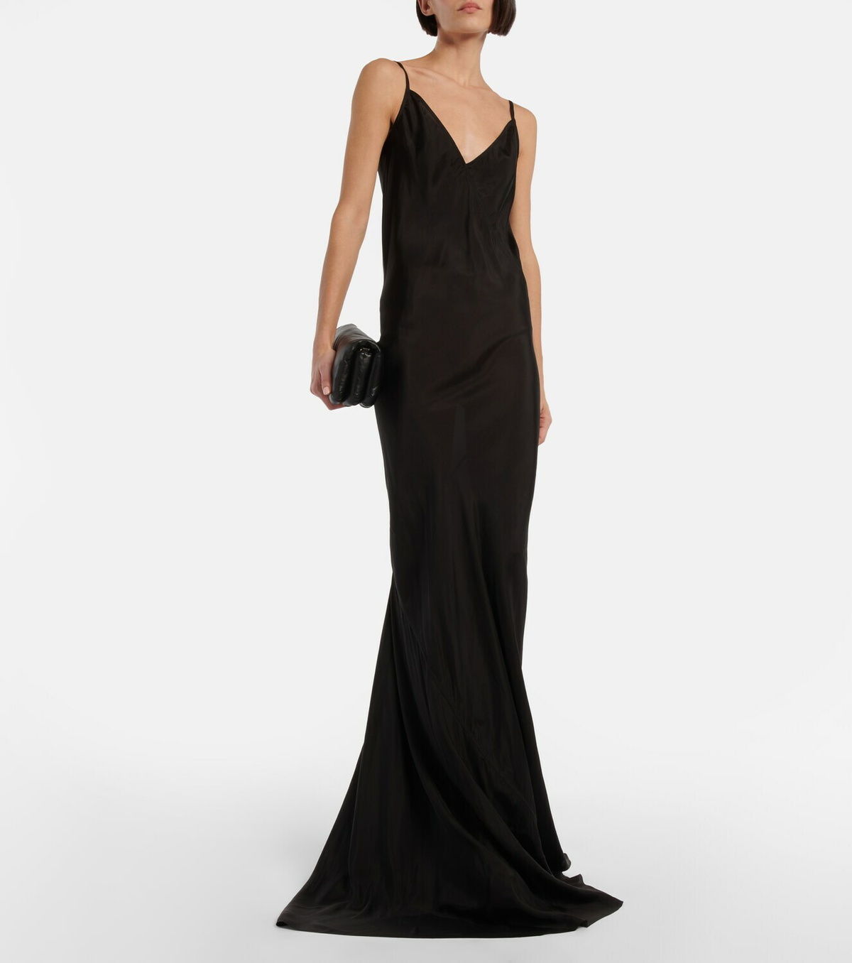 パーティードレス Rick Owens Black Evening Dress With Deep V-Neckline And Rick Owens - V-neck slip gown Rick Owens