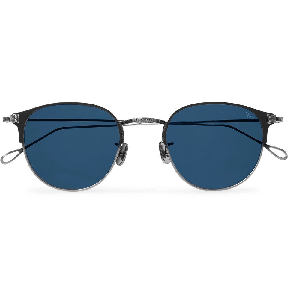 小物 e_BY EYEVAN Sunglasses Round-shaped Eyevan 7285 - Round-Frame Acetate and Titanium Sunglasses - Blue