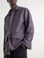 Caruso - Wool and Cashmere-Blend Blouson Jacket - Purple