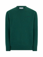 MC2 Saint Barth Man Crewneck Green Sweater With St. Barth Embroidery