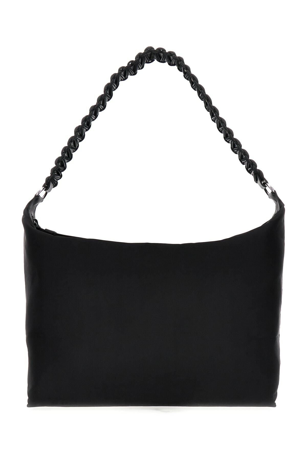 Kara Black Fabric Xxxl Lattice Shoulder Bag
