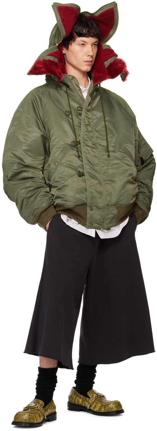 doublet Khaki Petal Mouth Hood Bomber Jacket Doublet
