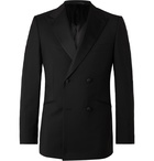 Kingsman - Slim-Fit Double-Breasted Grosgrain-Trimmed Wool and Mohair-Blend Tuxedo Jacket - Black