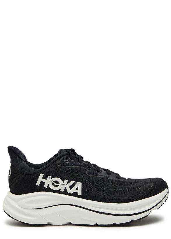 Photo: Hoka Clifton 10 Mesh-knit Sneakers Black