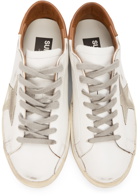 Golden Goose White & Brown Suede Super-Star Sneakers