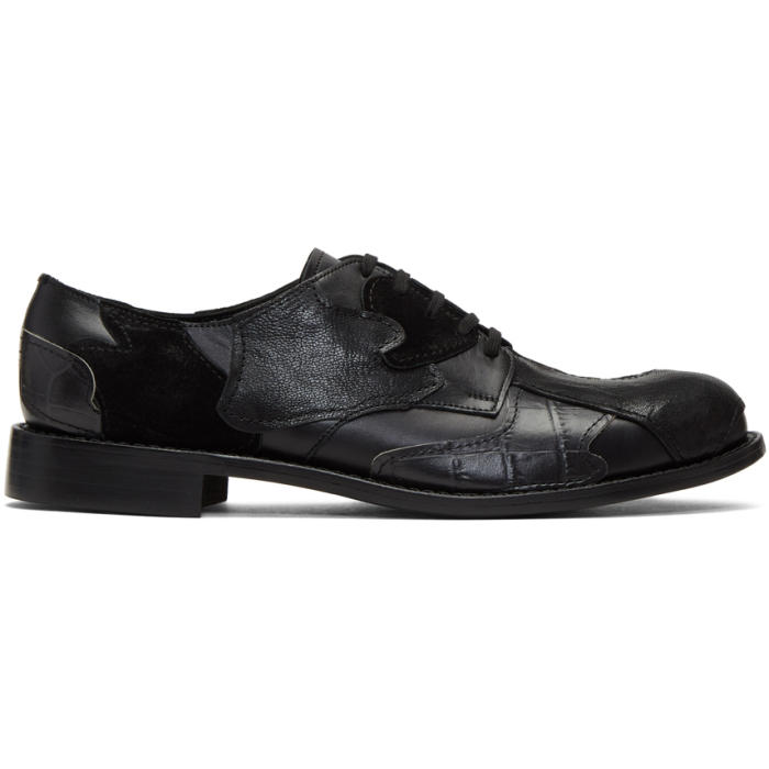 Photo: Comme des GarÃ§ons Homme Plus Black Leather Patchwork Derbys